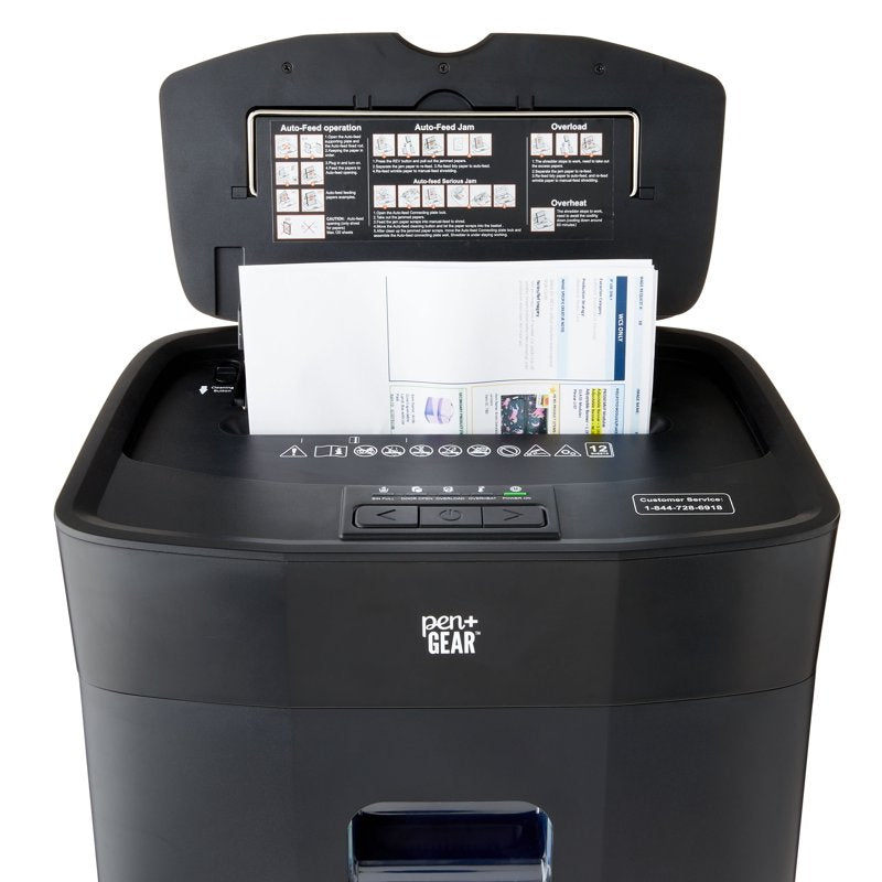 Auto Feed Micro Cut Paper Shredder with 6 Gallon Pull-Out Bin - Security Level P-4