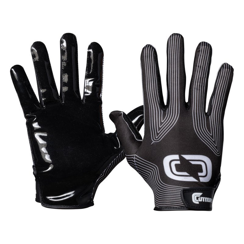 American Football Receiver Gloves - Lightweight Grip for Adults L/XL Black