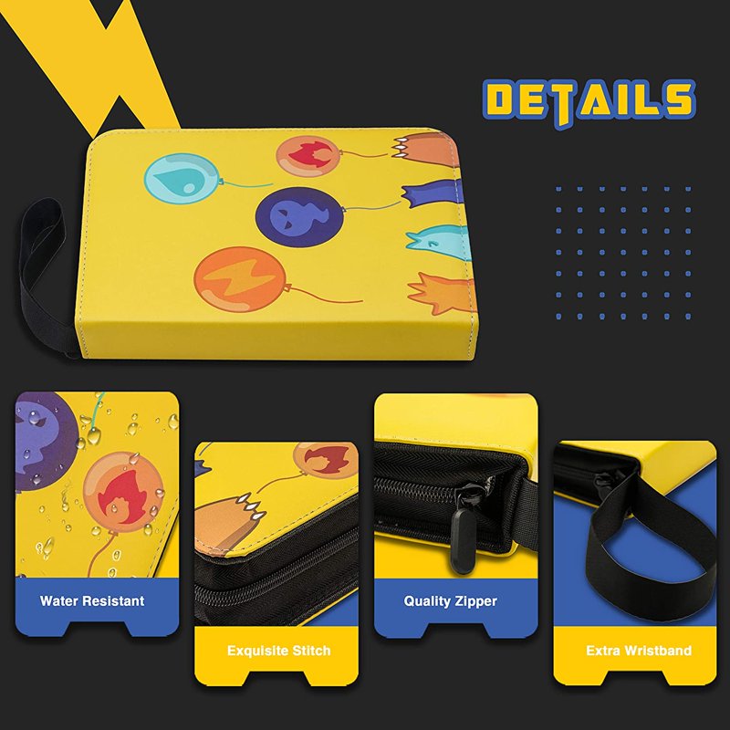 Waterproof Trading Card Binder Case with Zipper & 50 Removable Sleeves — Holds Up to 400 Cards, Portable Sports Storage Album