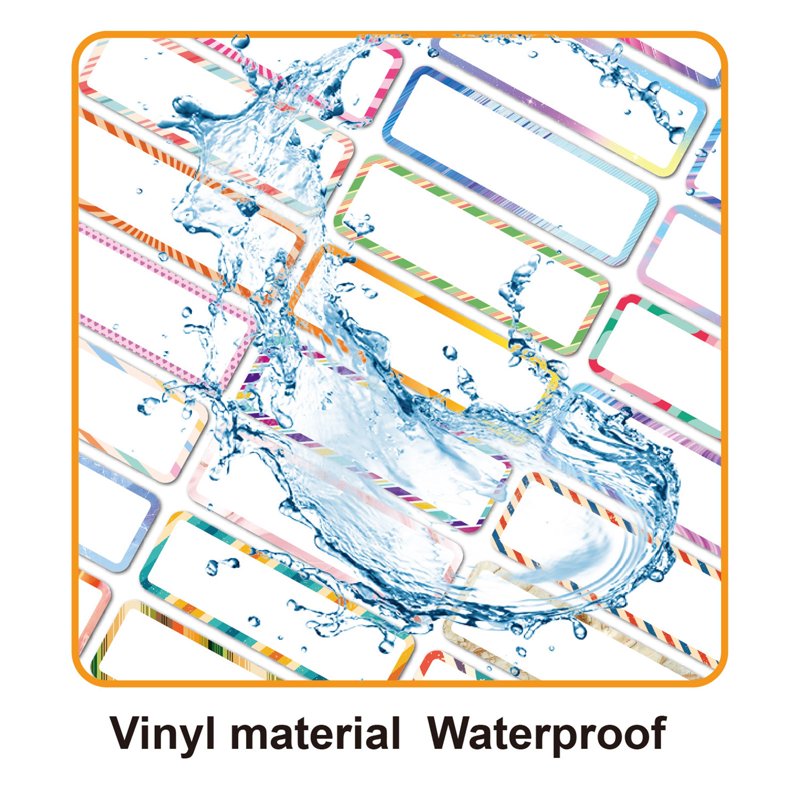 Self-Laminating Waterproof Bottle & Food Container Labels - 8 Pack