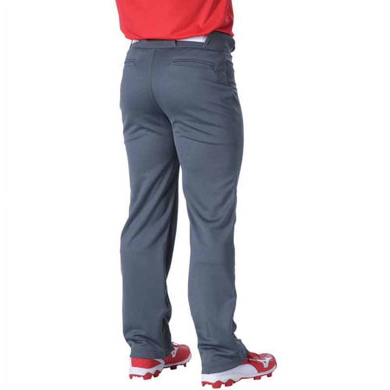 Adult Baseball Pants with Braid - Open Bottom, Reinforced Knees, 2XL Grey