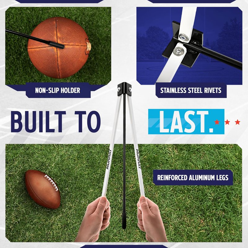 Football Kicking Tee Holder with Storage Bag - Adjustable Training Accessory