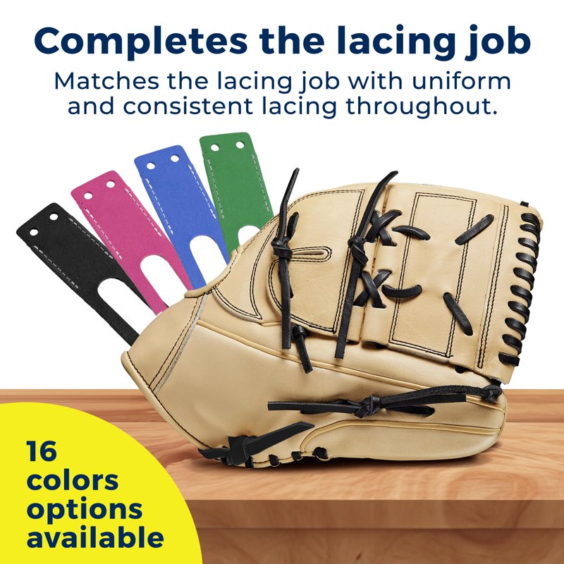Baseball Glove Lacing Kit - 6 Heavy Duty Leather Straps, Lacing Needle & Thumb Pinky Straps