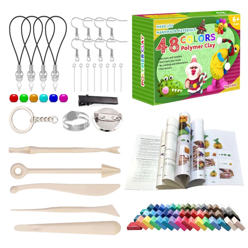 48-Color Polymer Clay Kit with Sculpting Tools & Accessories - Non-Toxic Oven-Bake Modeling Set for Kids & Adults