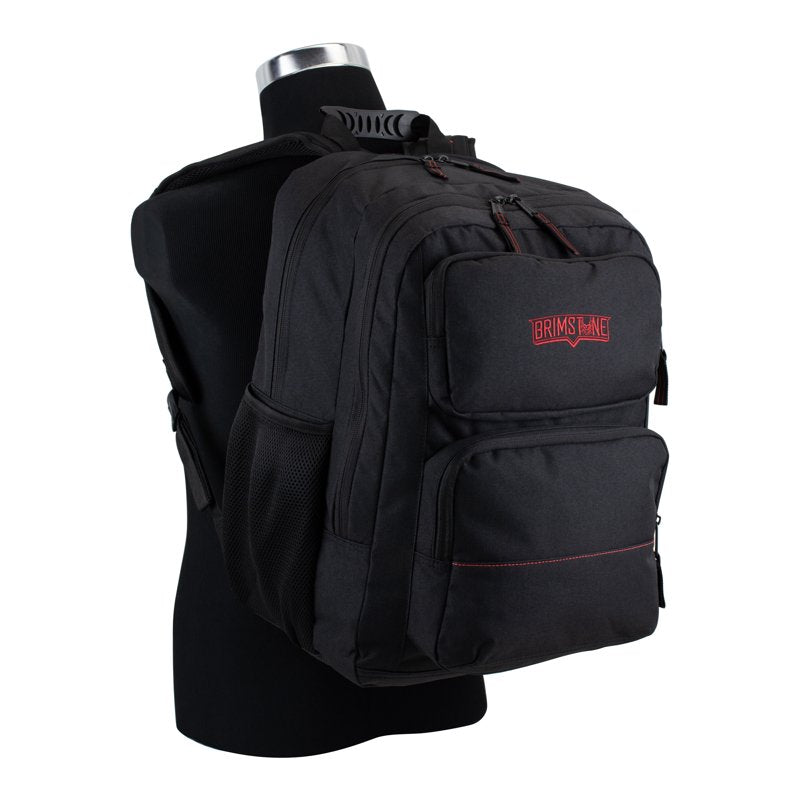 Durable Red & Black Laptop Backpack with Multiple Compartments
