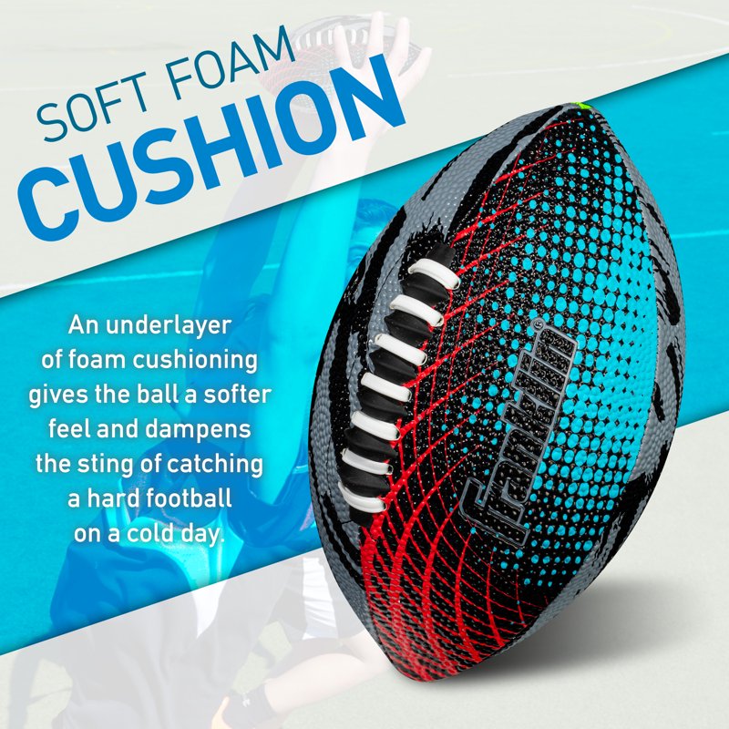 Mini Football for Kids - Soft Foam Cover & Grip Laces - Includes Air Pump