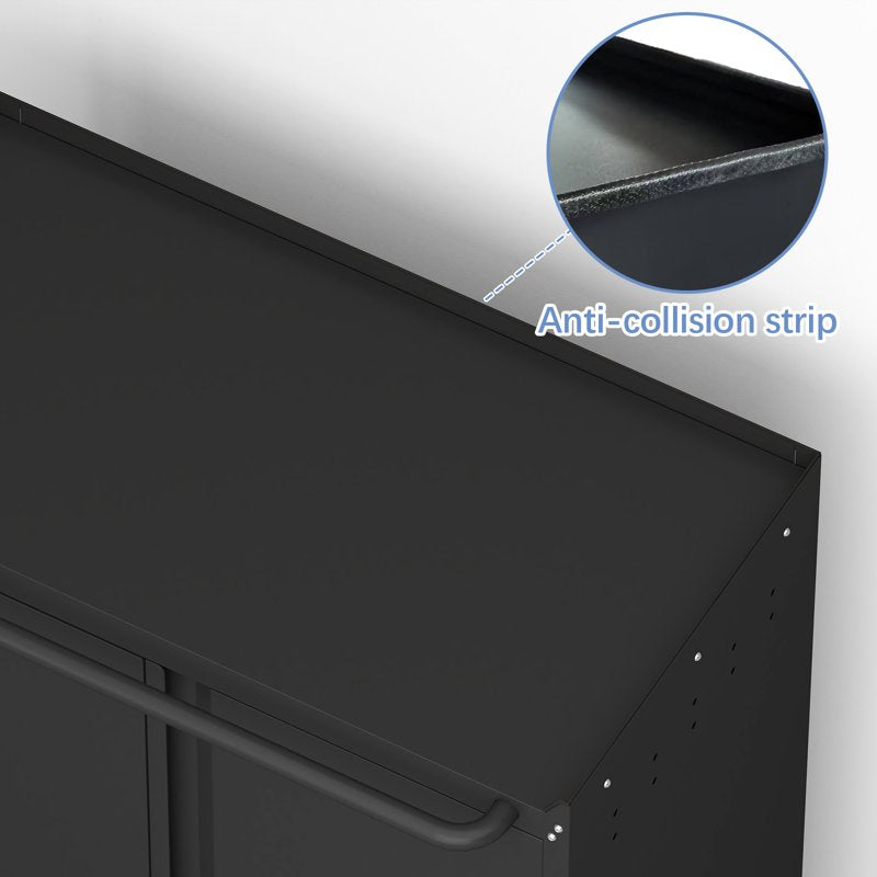 Metal Lockable Storage Cabinet on Wheels - Garage, Office, Home Organizer with Adjustable Shelf