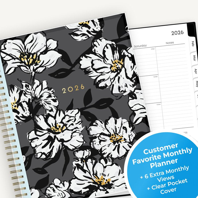 2026 Monthly Planner Calendar - 8x10 Durable Twin Wire Binding, Clear Pocket Cover