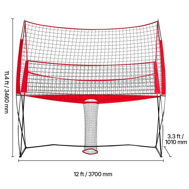 Volleyball Training Net System with Adjustable Height & Ball Return - Indoor & Outdoor Practice Equipment