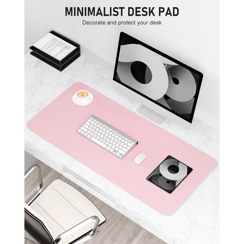 Large PU Leather Desk Pad - Non-Slip Waterproof Mouse Mat for Office & Gaming