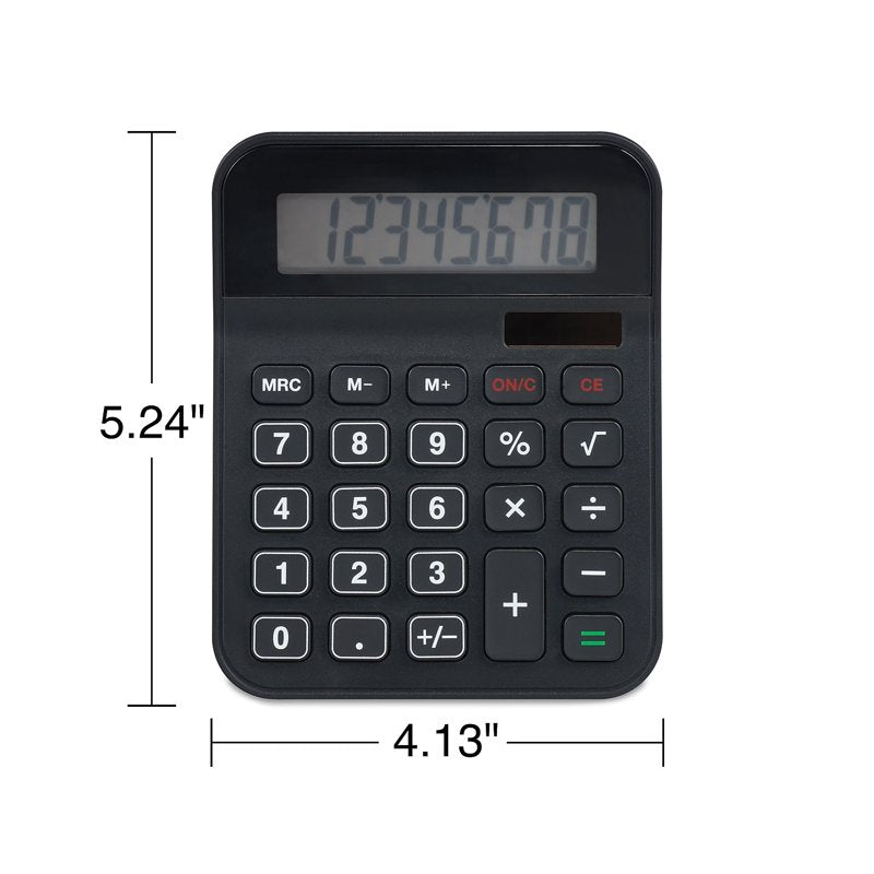 WorkLife Brands Desktop Calculator with Last Digit Erase Battery Black
