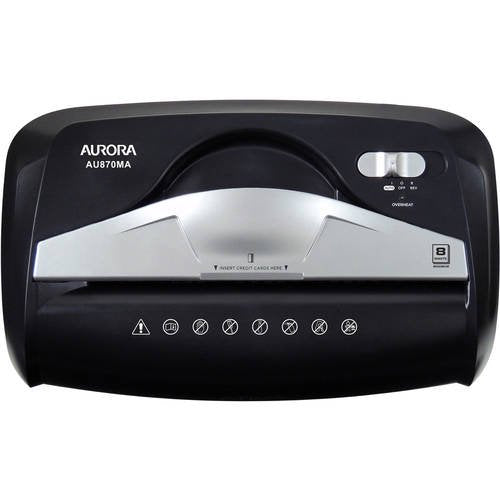 Aurora 8-Sheet Micro-Cut Paper & Credit Card Shredder - High Security Level P-4