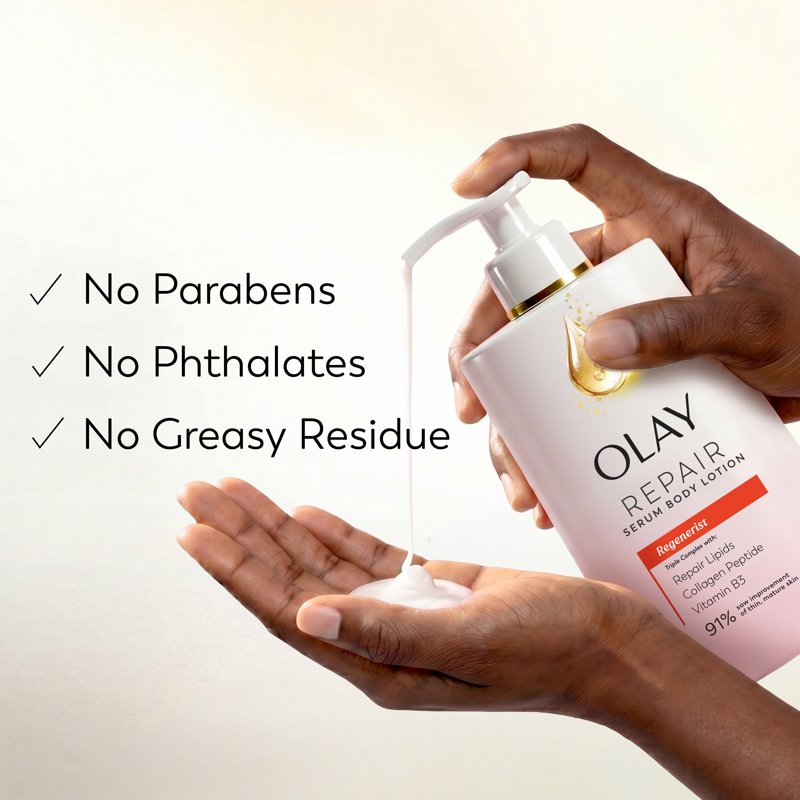Moisturizing Body Lotion with Collagen & Niacinamide - 96 HR Hydration, Skin Texture Care, 17 fl oz