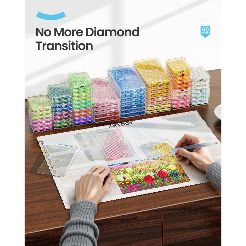 Diamond Painting Storage Trays with Lids - 60-Piece Craft Organizer Set