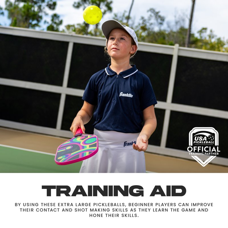 Optic 80mm Training Pickleballs (3 Pack) – Oversized Practice Balls by Franklin Sports