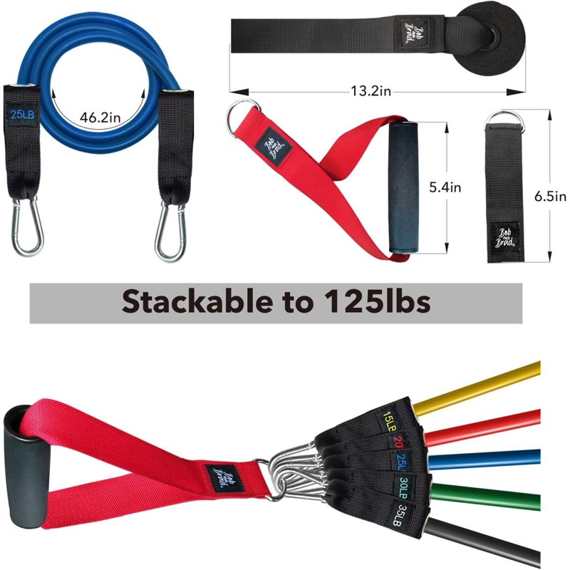 Resistance Bands Set Up to 150 lbs with Handles & Carry Case for Strength & Yoga