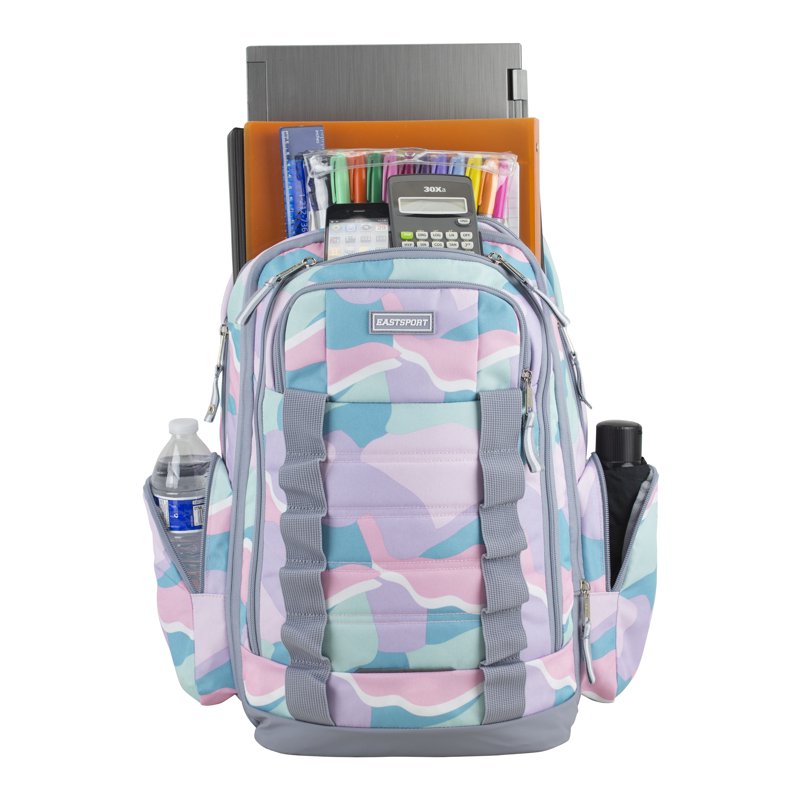 Unisex Recycled Expandable Backpack with Multiple Pockets & Molle Webbing