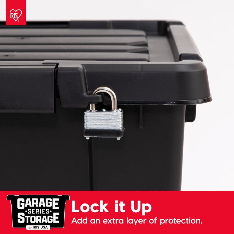 Heavy Duty Plastic Storage Bins with Lids - Secure Latching Totes for Garage, Kitchen, and Home Organization