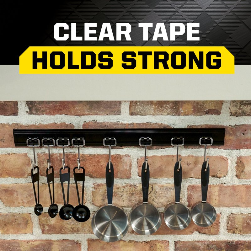 Heavy Duty Clear Mounting Tape - Holds Up to 20 lbs, 1.18 in x 118 in, 3 Pack