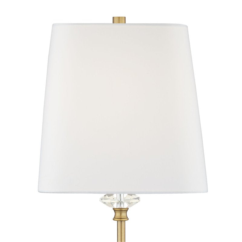 Regency Hill Julia Gold Crystal Buffet Table Lamp 29.5" Tapered Shade