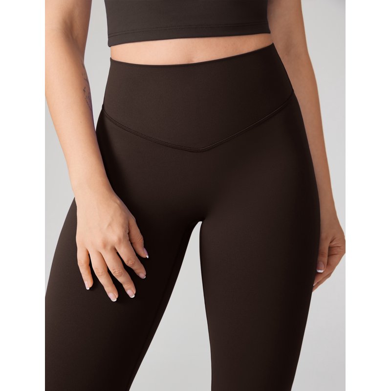 High-Waisted Workout Leggings for Women - No Front Seam, 25 Inch Inseam