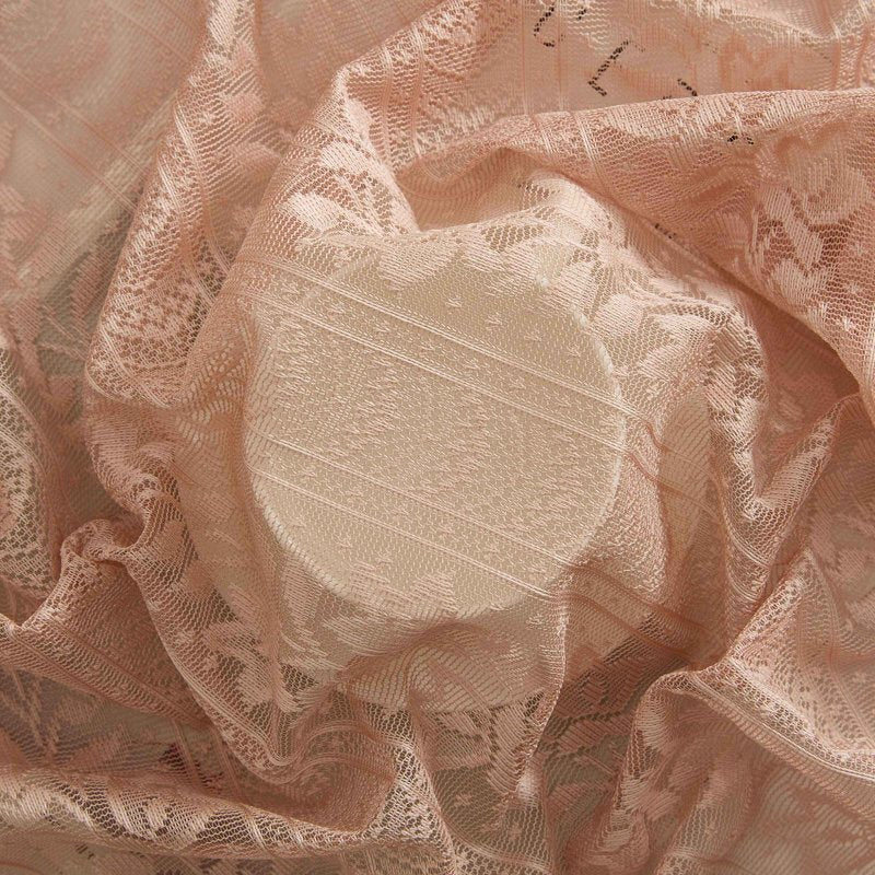Semi Sheer Floral Lace Window Curtain Tiers for Small Windows - Set of 2