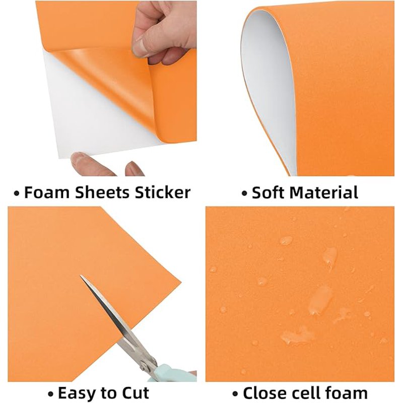 Self Adhesive EVA Foam Sheets 9x12 Inch 2mm Craft Foam for DIY Projects
