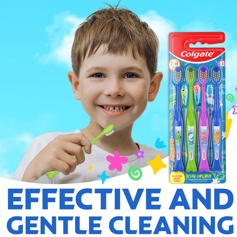 Kids Extra Soft Toothbrush Pack for Ages 2-8 - Ocean Explorer Theme