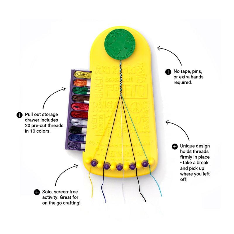 Friendship Bracelet Maker Kit - 20 Pre-Cut Cotton Threads for Custom Bracelets
