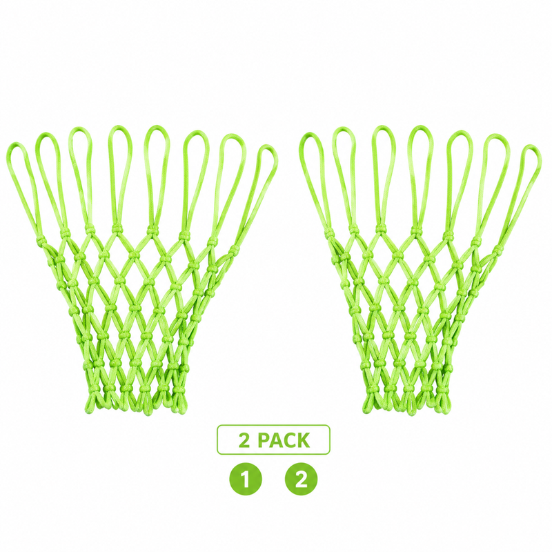 Glow-in-the-Dark Basketball Nets 2-Pack, Heavy-Duty Nylon, 21-Inch, Outdoor Indoor