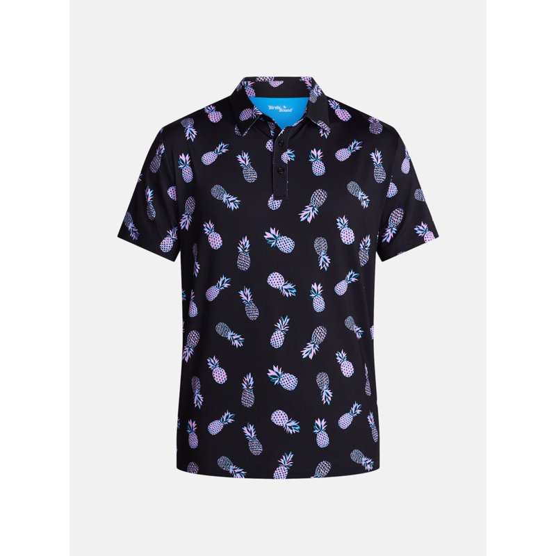 Men's Tropical Golf Polo Shirt with UPF 50+ Sun Protection and Four-Way Stretch