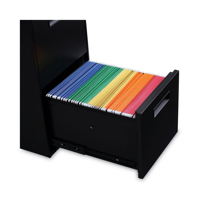 Alera Metal Pedestal File Drawer - 2-Drawer Office Storage Black