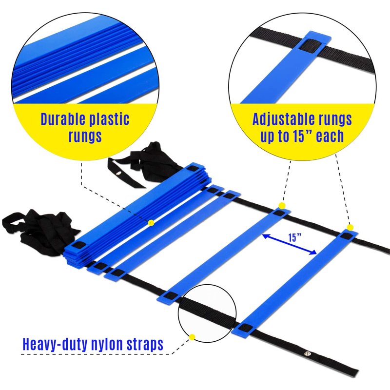 Agility Ladder with Carry Bag, 12 Rungs - Yes4All Training Equipment