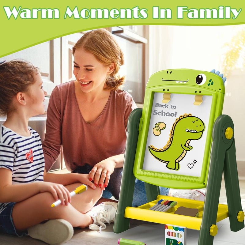 Kids Double-Sided Magnetic Art Easel with Painting Accessories, 3-8 Years