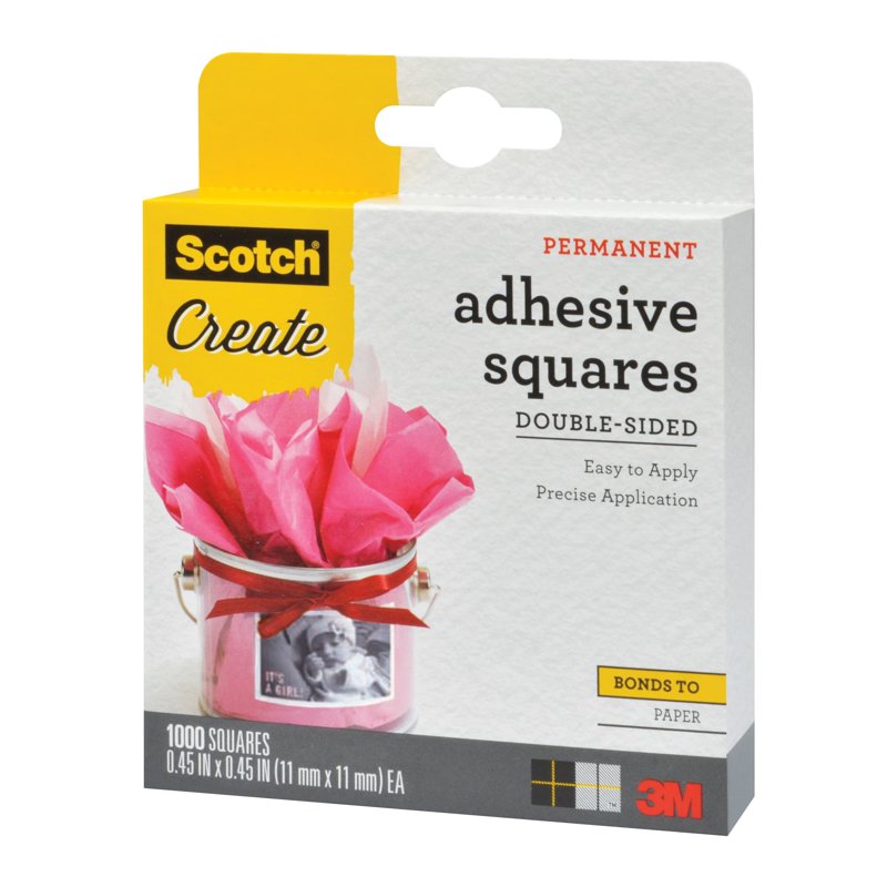 Double-Sided Adhesive Squares 0.45 in. x 0.45 in., 1000 Pack for Paper Crafts