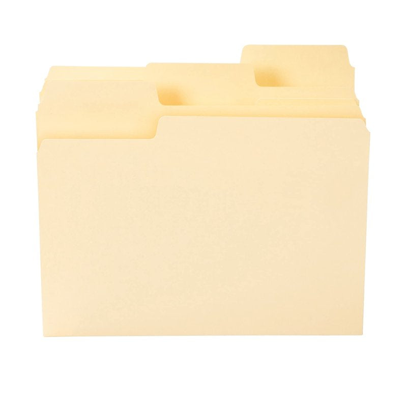 Manila Blank Card Guide - 3x5 Inch Filing Labels, 100 Sheets