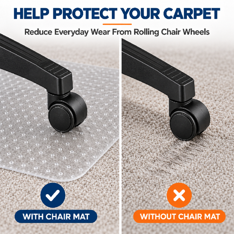 Heavy Duty Office Chair Mat for Carpet Floors 36x48 Clear Non-Slip