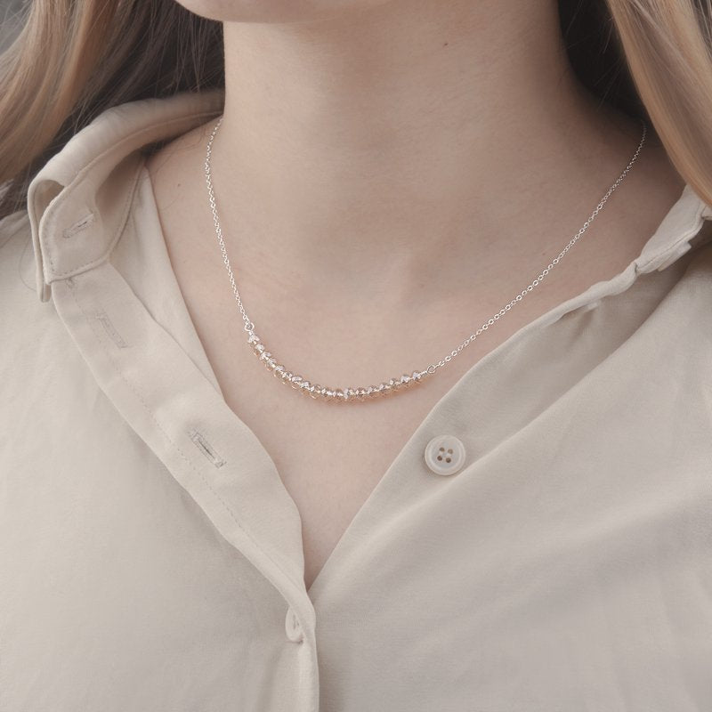 925 Sterling Silver Beads Necklace for 18th Birthday Gift for Girls - Customizable Name