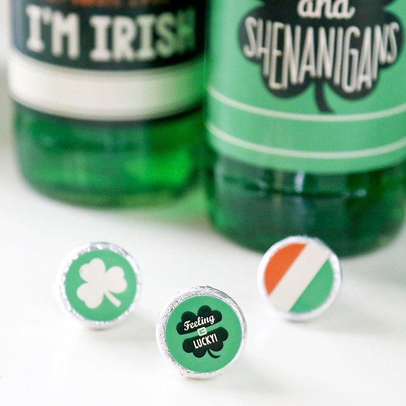 St. Patrick's Day Candy Stickers - 108 Round Party Favors Labels for Chocolate & Treats