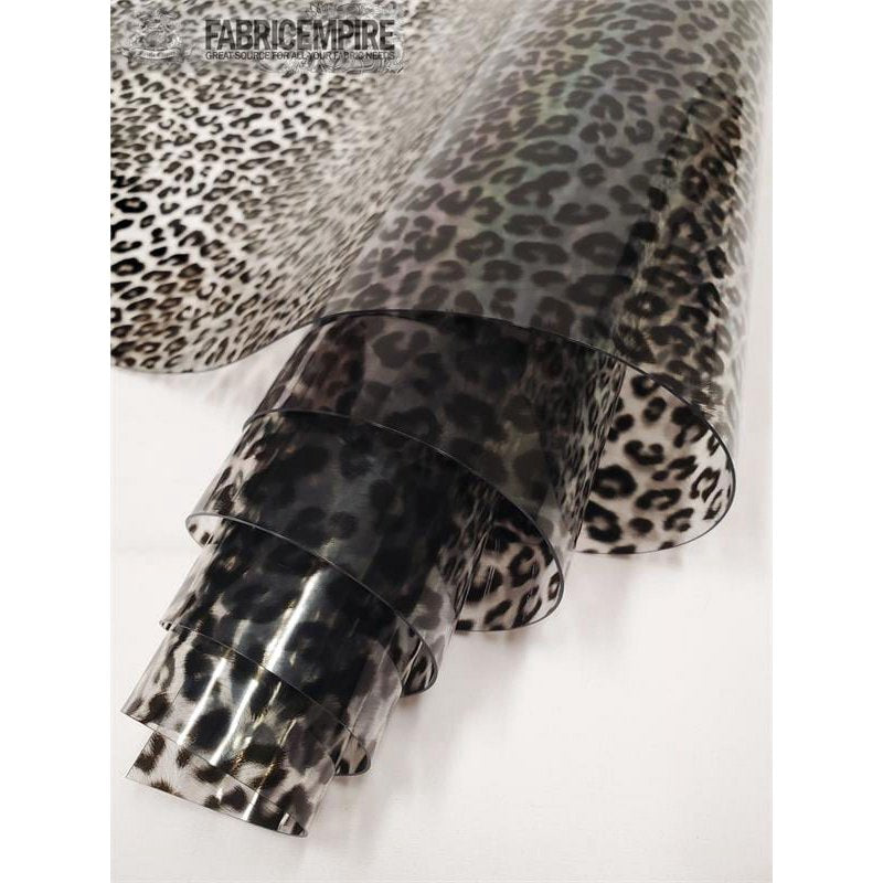 Clear Leopard Print Vinyl Roll 54x108 inches Waterproof Craft Material