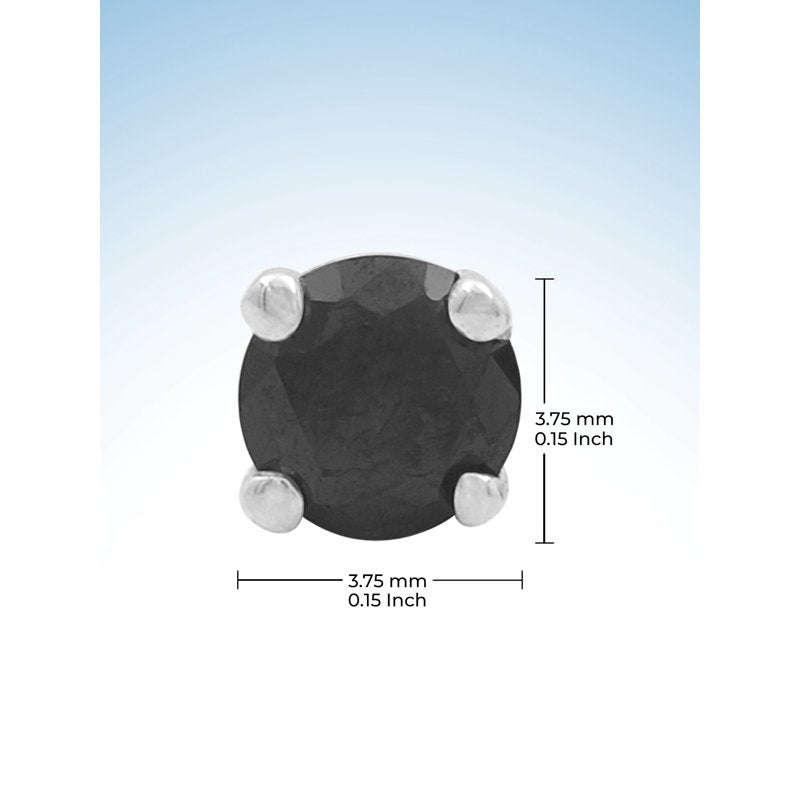 Black Diamond Stud Earrings 1/2 CTW Sterling Silver Hypoallergenic Women’s Jewelry