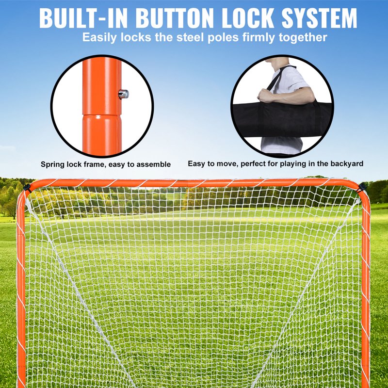 6x6 Portable Lacrosse Goal Net for Backyard Training & Practice