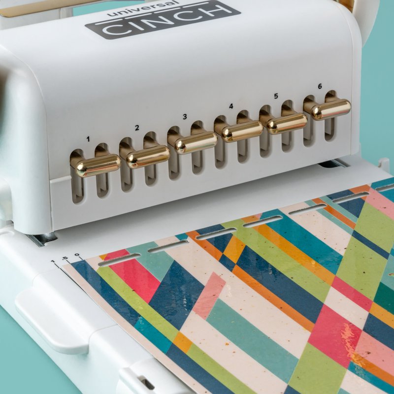Universal Cinch Binding Tool for Journals Planners Crafts Gold & White