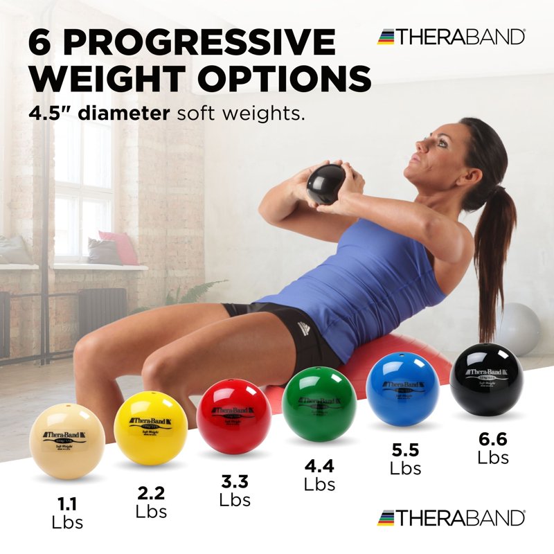 Weighted Exercise Balls Set for Physical Therapy and Fitness - Color-Coded, Portable and Grip-Friendly