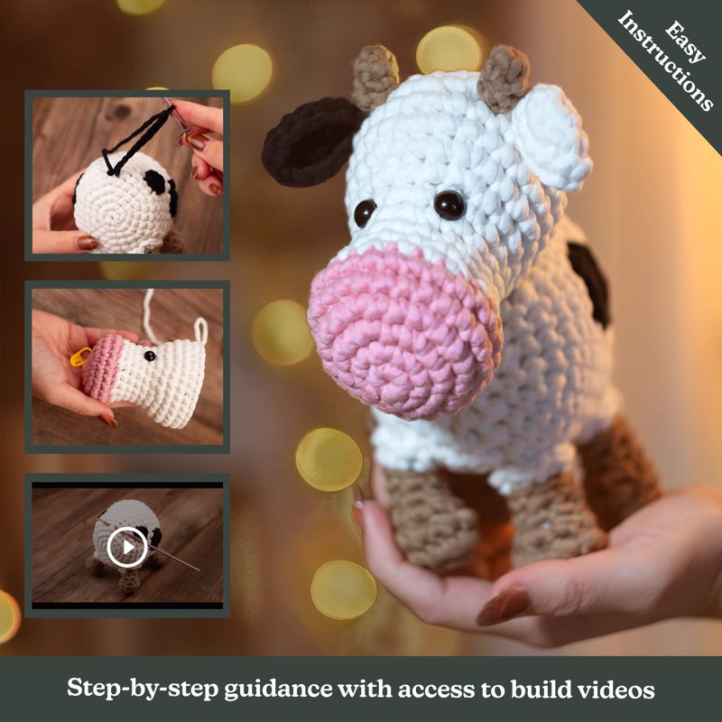 Beginner Crochet Kit for Amigurumi Animals with Video Tutorials - All Variants
