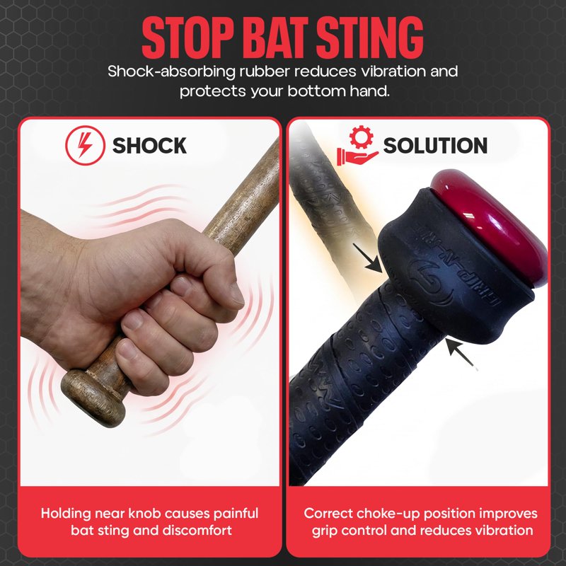 Adjustable Bat Knob Stackers for Baseball & Softball - Choke Up Control & Vibration Reduction