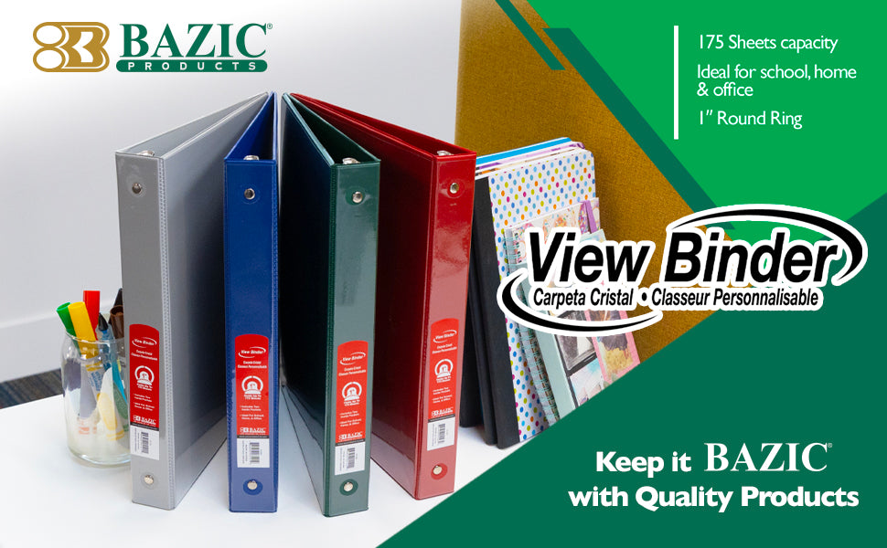 3-Ring Binders Set - View & Non-View Durable Poly Office Organization