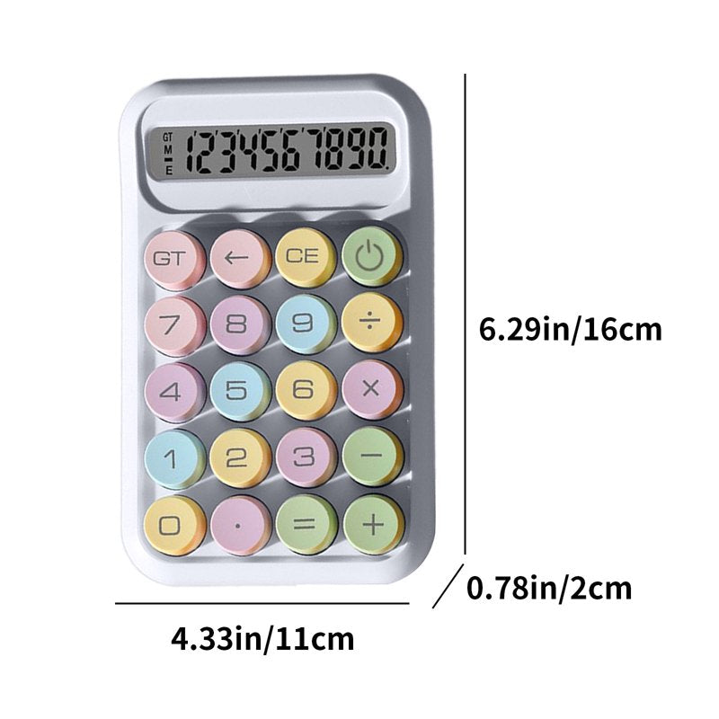 SDJMA Colorful Bubble Cute Calculator - 4 Function Desktop 10-Digit Big Display (Blue Yellow White Purple)