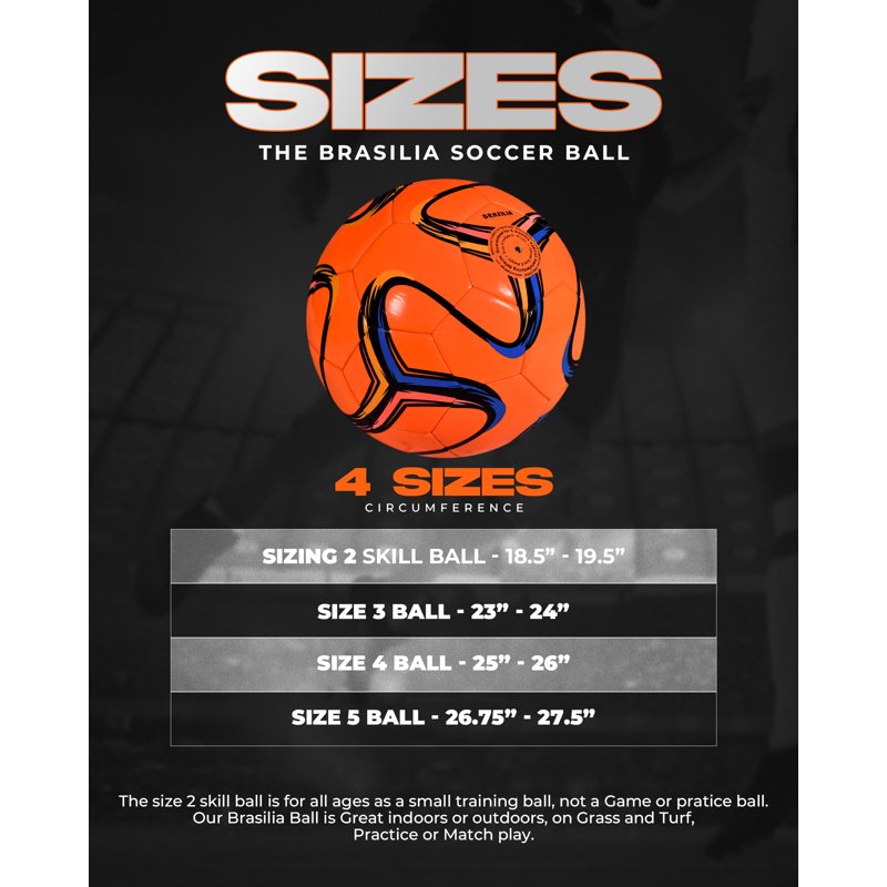 Brasilia Soccer Ball Size 4 Orange – Training & Recreational Use by American Challenge