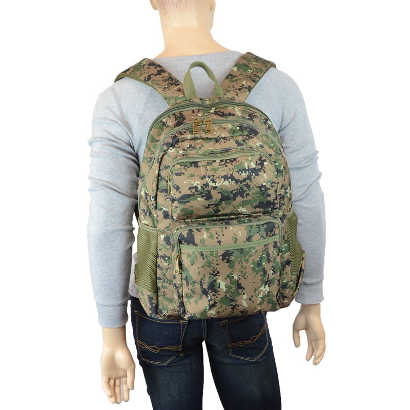 Water Resistant Military Camo Backpack with Padded Laptop Sleeve and Multiple Compartments